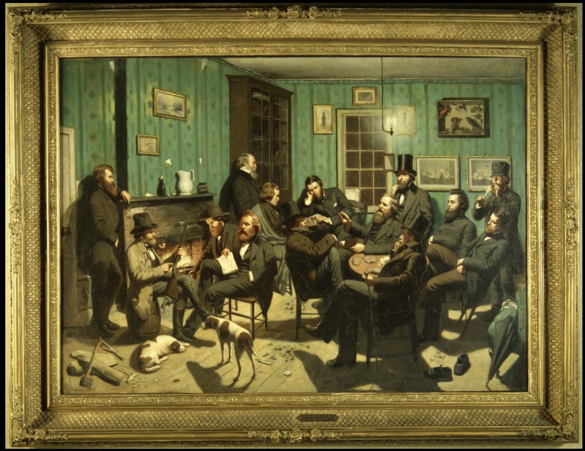 MocCleveland's tweet photo. Julius Gollmann’s painting ‘Evening At The Ark’ was commissioned by the Western Reserve Historical Society in 1858 and is still on display in their library.
#clevelandhistory #juliusgollmann #cleart https://t.co/909Z6tHlk8