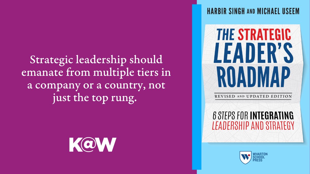 Knowledge at Wharton (@whartonknows) on Twitter photo In an excerpt from the revised and updated edition of their book āThe Strategic Leaderās Roadmap,ā published by <a href="/WhartonPress/">Wharton School Press</a>, <a href="/Wharton/">The Wharton School</a>ās Harbir Singh and <a href="/mikeuse/">Mike Useem</a> explore how <a href="/Apple/">Apple</a>ās approach to #leadership has contributed to its success: whr.tn/3nZWh7U In an excerpt from the revised and updated edition of their book āThe Strategic Leaderās Roadmap,ā published by <a href="/WhartonPress/">Wharton School Press</a>, <a href="/Wharton/">The Wharton School</a>ās Harbir Singh and <a href="/mikeuse/">Mike Useem</a> explore how <a href="/Apple/">Apple</a>ās approach to #leadership has contributed to its success: whr.tn/3nZWh7U