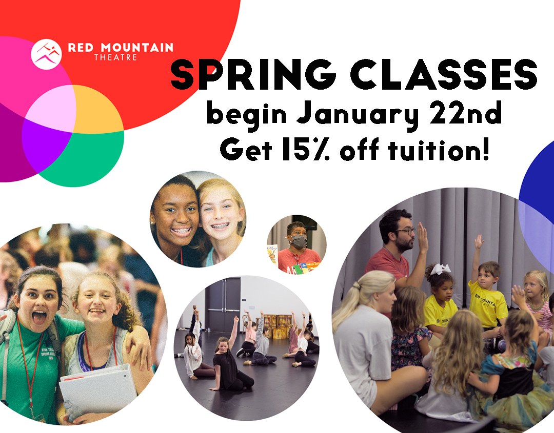RMT spring classes are around the corner! Save 15% on tuition when you register before Dec. 1: redmountaintheatre.org/education/