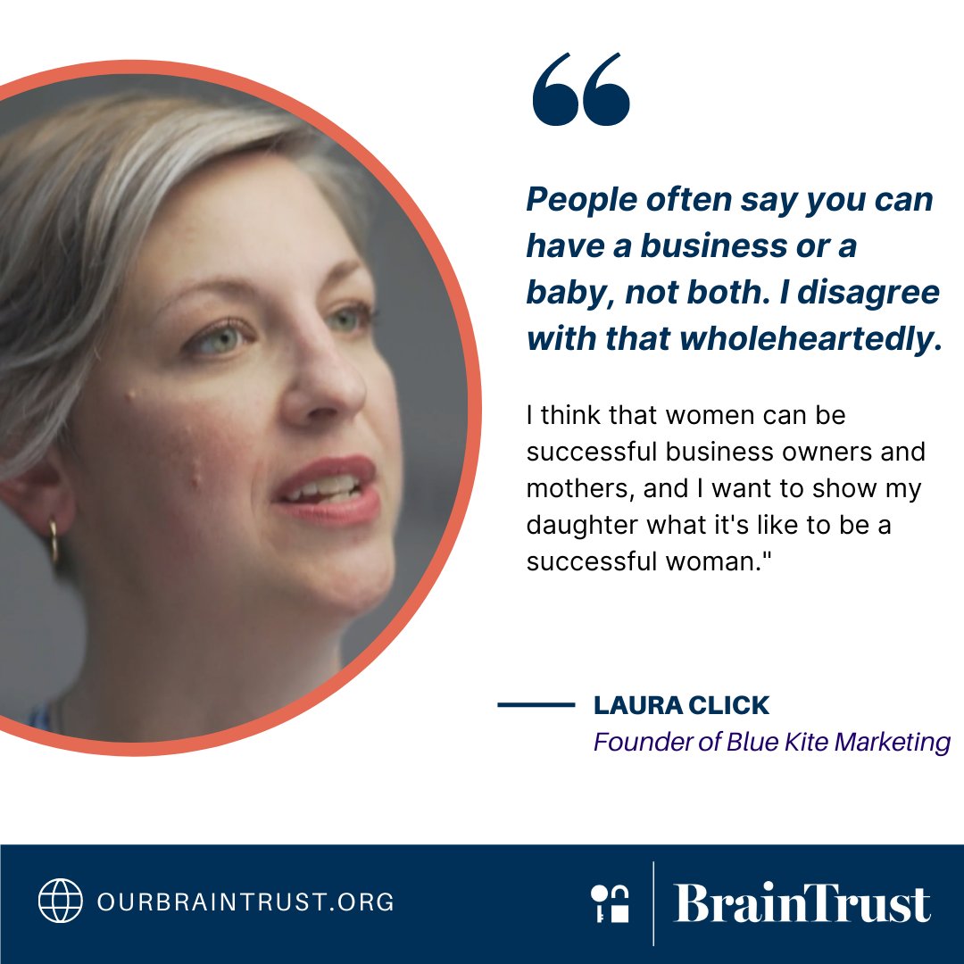 How do BrainTrust moms balance their professional and personal goals? One of our members, Laura Click, describes: "I think that women can be successful business owners and mothers, and I want to show my daughter what it's like to be a successful woman."  #Balance #Growth