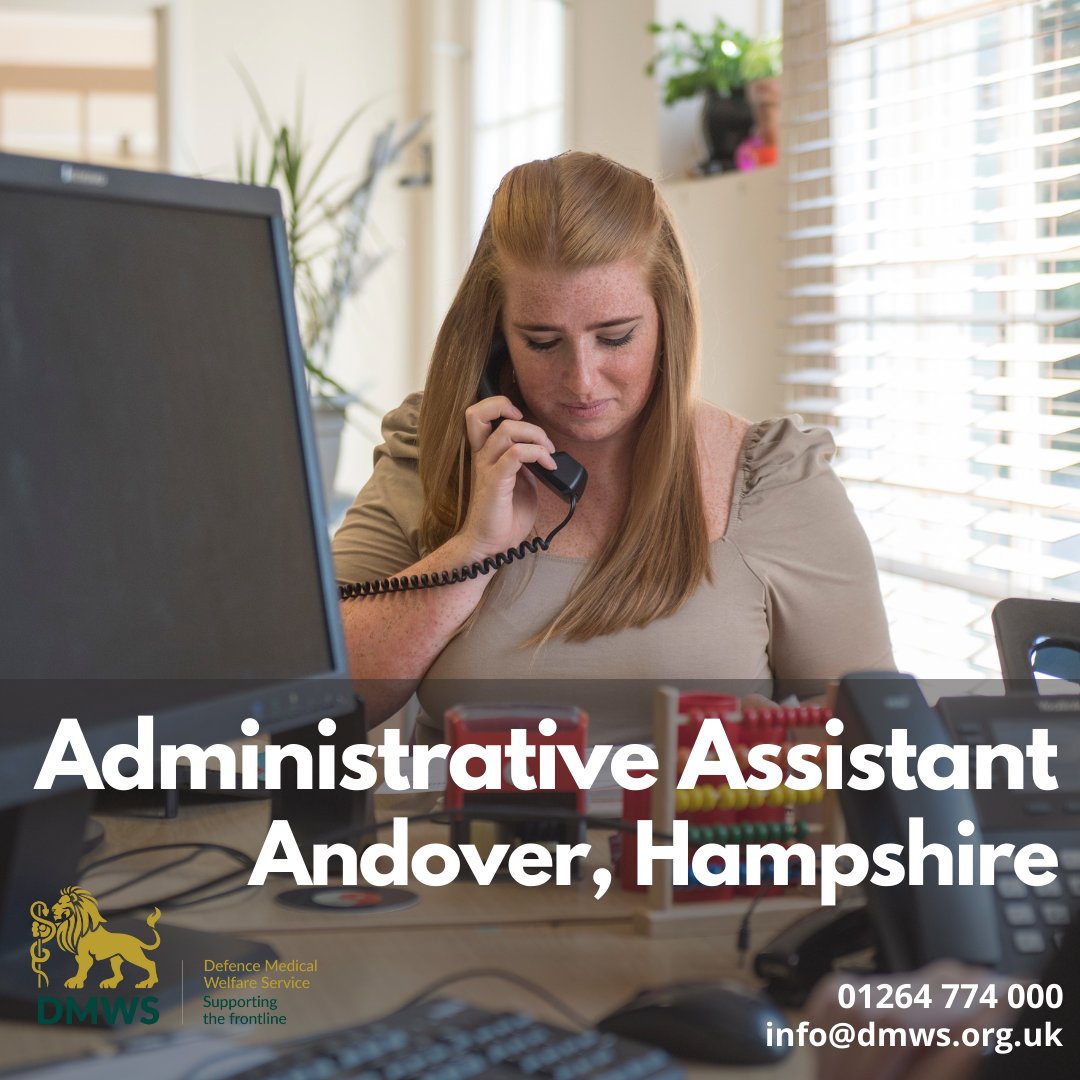 We have an exciting opportunity for an administrative assistant to join us at our Head Office in Andover. To find out more about the role and to apply please visit dmws.org.uk/careers/admini…

#supportingthefrontline #DMWS