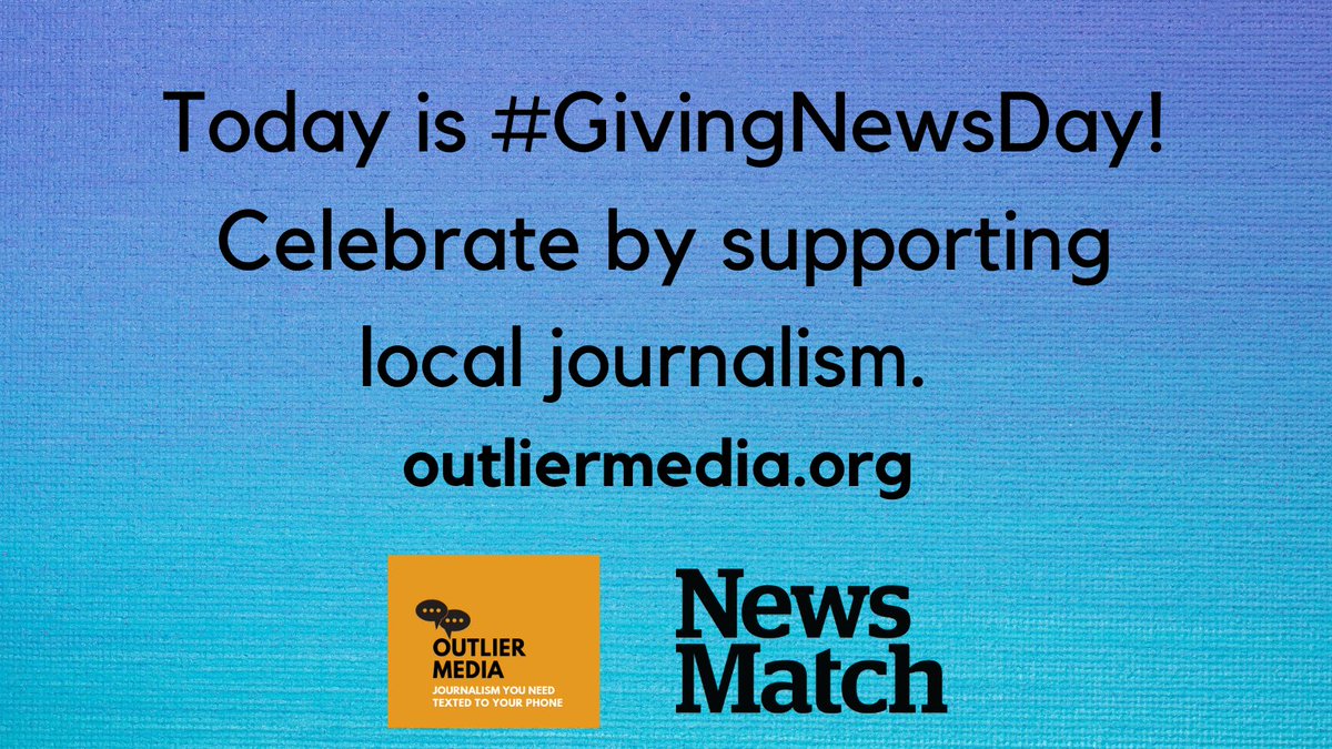 media_outlier's tweet photo. You shopped local over the weekend and now it’s time to give local in honor of #GivingNewsDay! Your donation helps us provide valuable information to our community through on-demand service journalism. Donate today! https://t.co/BEEt23U9Jd #newsforgood #givingtuesday #NewsMatch https://t.co/hCaMSubCsL