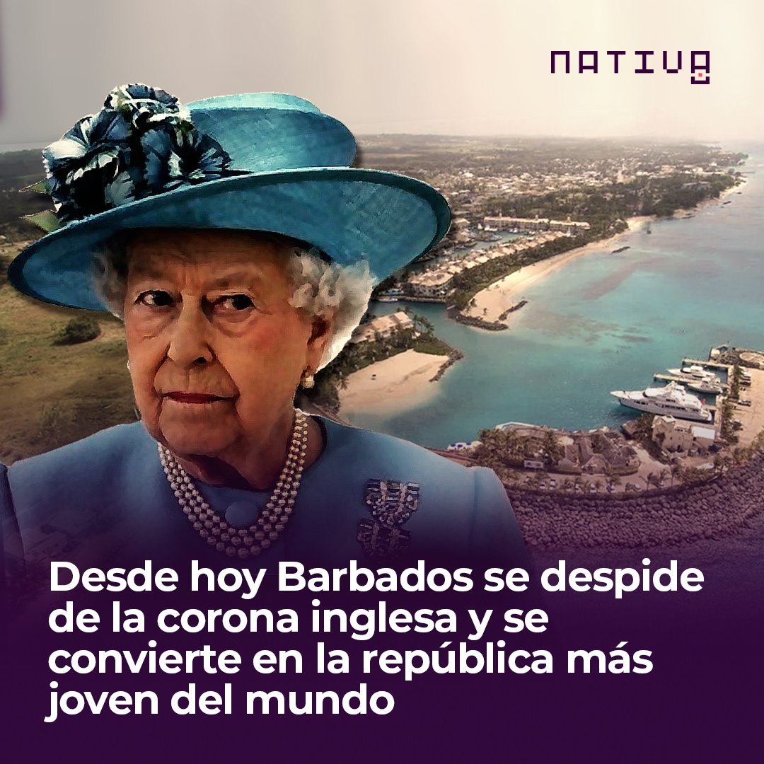 NativaBolivia's tweet photo. #Barbados 🇧🇧

Barbados se estrenó hoy como una nueva República, tras acabar con los restos del pasado colonial y colocar a una de sus mujeres como jefa de Estado en lugar de la reina Isabel II, del Reino Unido.

🔗https://t.co/mi5YDagWww https://t.co/TgO21gwD7V