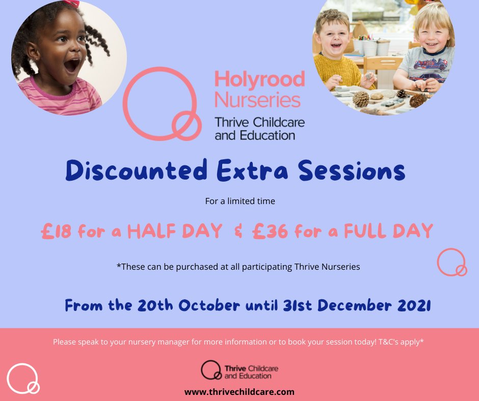 HolyroodSwinton's tweet photo. Are you looking for any extra sessions during the run up to Christmas? We're currently offering discounted extra sessions to our current families, speak to your nursery manager today to find out more... *T&amp;C's Apply and available @ participating nurseries! @ChildcareThrive https://t.co/HxlySa3LaM