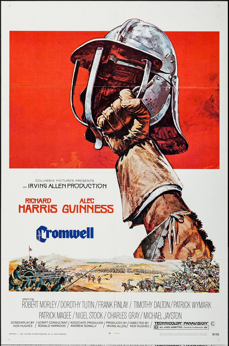 MacReadys_Beard's tweet photo. #70FilmsFromThe70s 67/70
Cromwell ('70)
⭐⭐⭐½
Mostly inaccurate historical epic, chronicling the rise of Oliver Cromwell, mightily performed by #RichardHarris & w/ excellent support from #AlecGuinness. Splendid locations & costumes & altogether engrossing where 140 mins fly by. https://t.co/MXvZyFd0gD