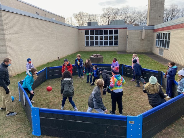 Thanks to the generosity of our Parent's Club, our school now has a Gaga Pit! Mr. Barone and Ms. Gemmel's class spent time learning how to play this morning! #GriswoldSOARS
