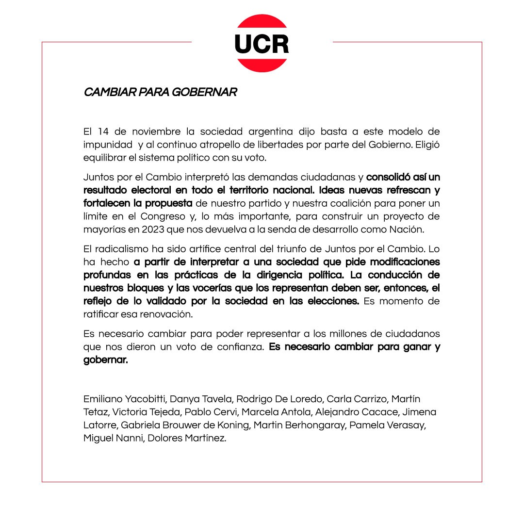 Es necesario cambiar para poder representar a los millones de ciudadanos que nos dieron un voto de confianza. Es necesario cambiar para ganar y gobernar.