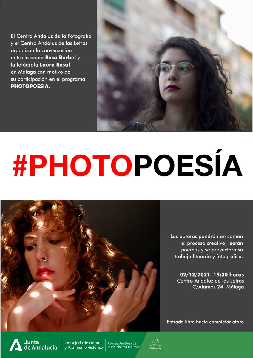 laura__rosal's tweet photo. ¡Málaga!🔥Este jueves a las 19:30h en el Centro Andaluz de las Letras @Rosaberbel_ y yo hablaremos sobre el proceso creativo de #Utopia, compartiremos fotos y poemas.  (Y también algunos tips sobre cómo tener los rizos perfectos)
Allí nos vemos 💙

#photopoesia #curlymethod https://t.co/bmrcJLPiY6