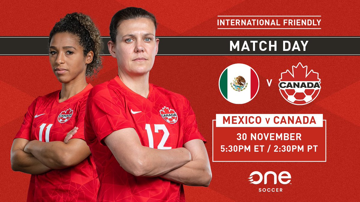 CanadaSoccerEN's tweet photo. It's #CANWNT match day!

📺: https://t.co/nl8e1wwaFY
🏟️: Estadio Azulgrana
⏰: 5:30pm ET | 2:30pm PT
🆚: #CANWNT v Mexico
#⃣: #CANWNT https://t.co/RdYS8MafWj