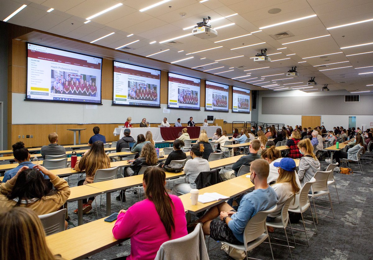 CofCalumni's tweet photo. "Tales from the Healthcare Frontline" panel discussion during #FallAlumniWeekend featured alumni healthcare providers, and reception. It was co-sponsored by the @cofcssm +the @CofCehhp Proceeds benefited @CofCFireEMS, members of which were in attendance to meet alumni. #CofCFAW https://t.co/SOWTpfQoV2