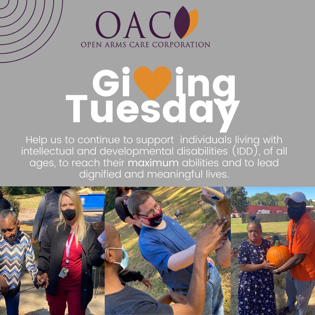 OACTN's tweet photo. Today's the day! 
#GivingTuesday, we hope you'll consider helping us to continue to support individuals with intellectual and developmental disabilities. 
Click the link to donate today - ANY amount - and encourage your friends and family to join you
https://t.co/oOzwC26QsA https://t.co/9sUKfINjNP