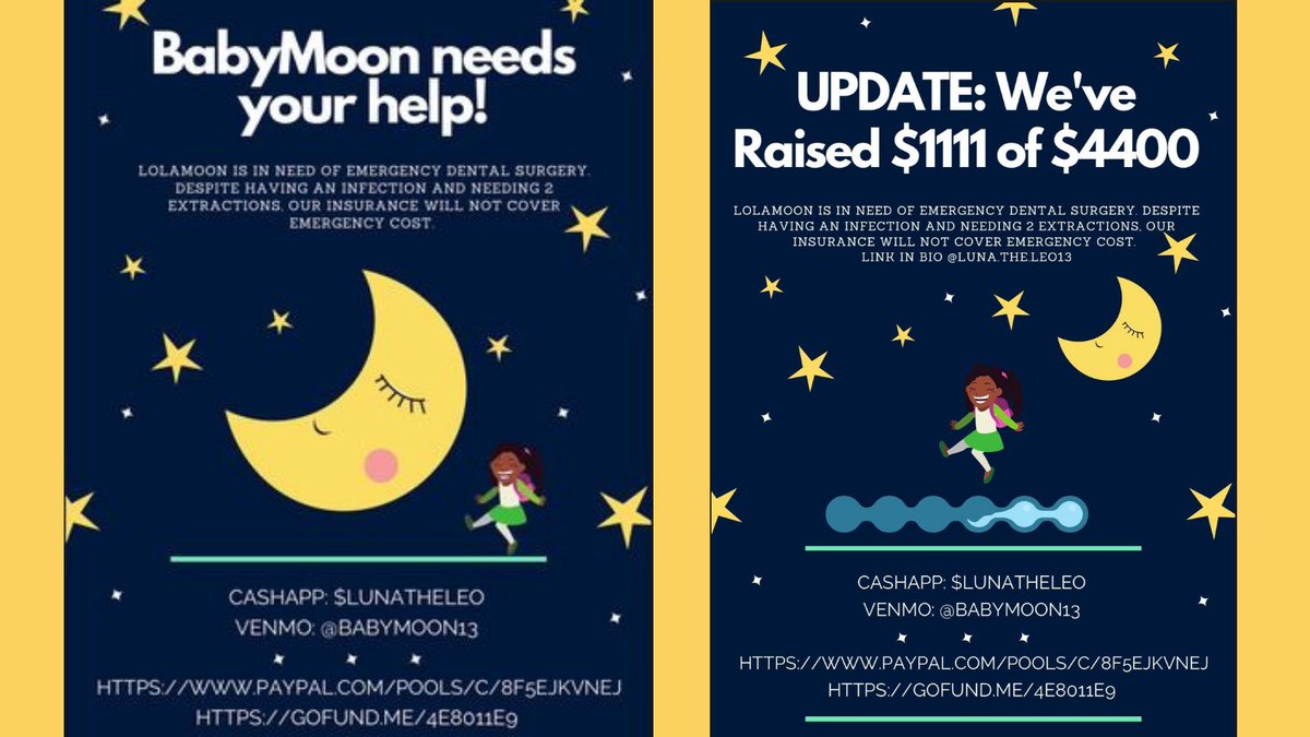 My dear friend's little girl is being harmed by medical negligence from racist doctors in CA.  Please show up for <a href="/lunatheleo13/">LunaBeyBe</a> and her sweet BabyMoon. Cashapp: $lunatheleo Venmo: @BabyMoon13 GoFundMe: gofund.me/1ce120cd  #ProtectBlackKids #WeKeepUsSafe