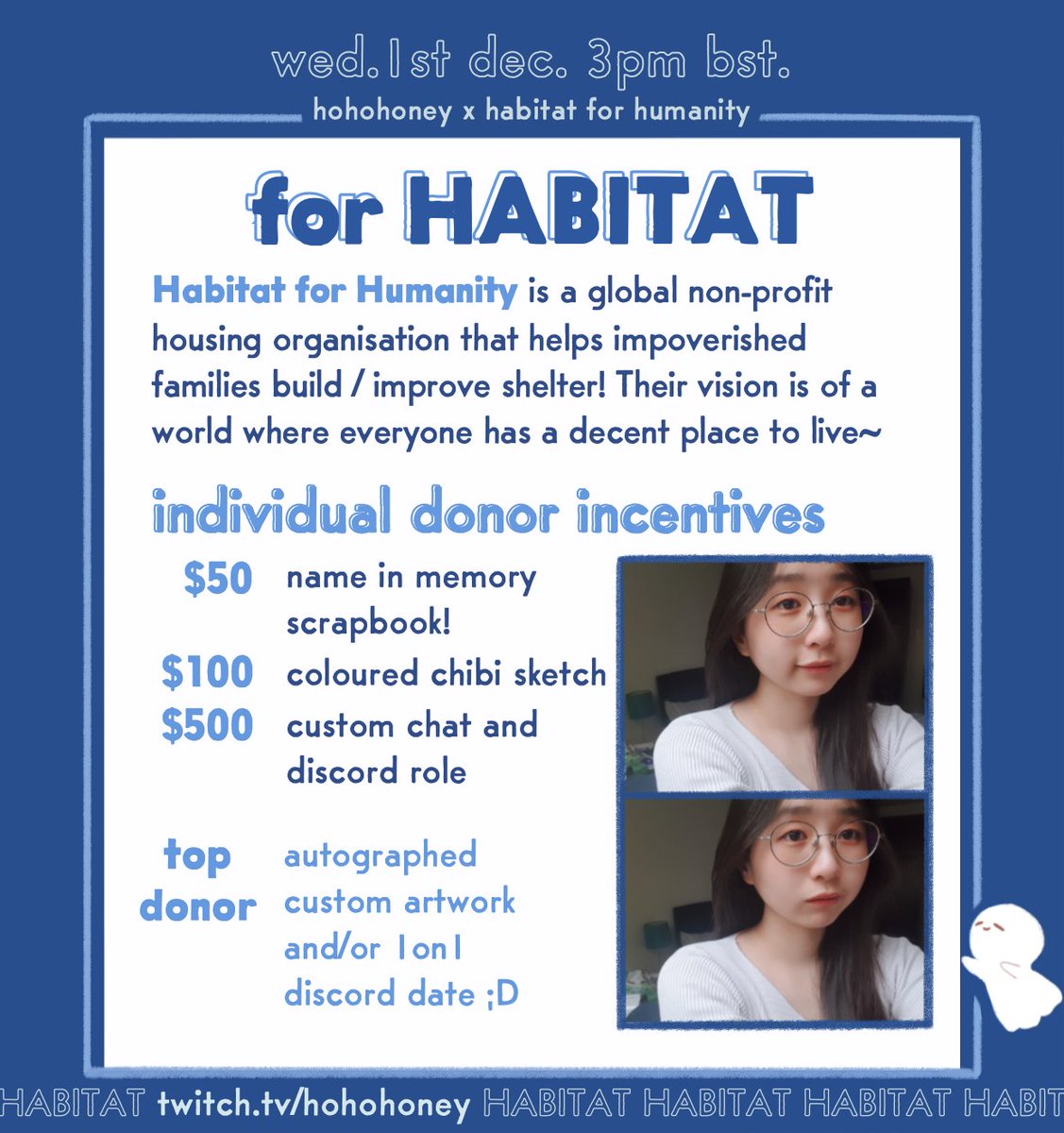 hohohoneyyy's tweet photo. excited to announce my first-ever charity stream for @Habitat_org, in collaboration with @softgiving! 
habitat strives to create a world where everyone has a place to call home~
SEE YOU TMR (1st dec, 3pm bst) FOR A CHILL &amp; CHAOTIC TIME!!! (๑•̀ω•́๑) + super secret giveaway!! https://t.co/i5kDu8mBYJ