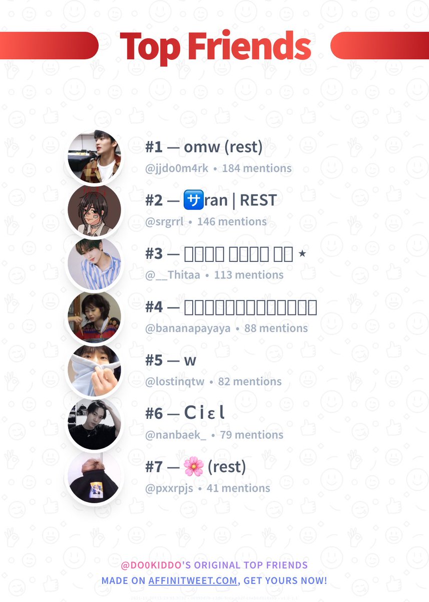 do0kiddo's tweet photo. ✨ Top Friends

🥇 jjdo0m4rk
🥈 srgrrl
🥉 __Thitaa
🏅 bananapayaya
🏅 lostinqtw
🏅 nanbaek_
🏅 pxxrpjs

➡️ https://t.co/fWHHG7QAvu https://t.co/zSR9TRN9Cm
