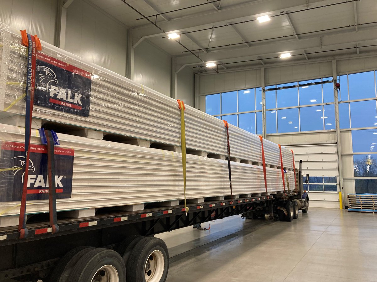 FalkPanel's tweet image. When it’s raining cats and dogs outside, what do you do?  At FALK Panel we just load inside….   

#FalkAdvantage #MetalBuilding #AIA #CSI #BOMA #LEED #InsultedMetalPanel #metalroofing #coldstorage #FalkPanel