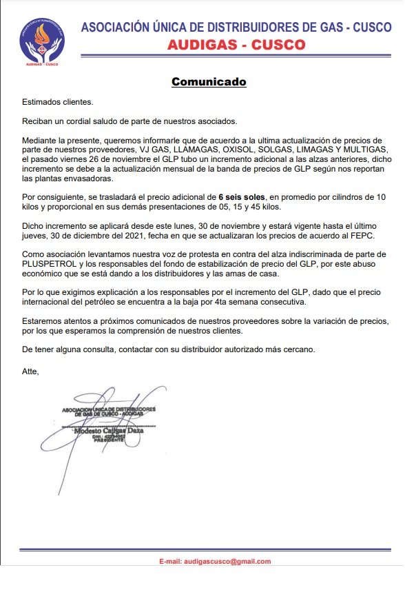 NoemyMamaniF's tweet photo. En #Cusco el balón de gas llegará a costar 62 soles. Los gremios de distribución de #GLP confirmaron el nuevo incremento de 6 soles, el cual regirá todo diciembre. 
Vía @RPPNoticias https://t.co/D3zJJJPymL