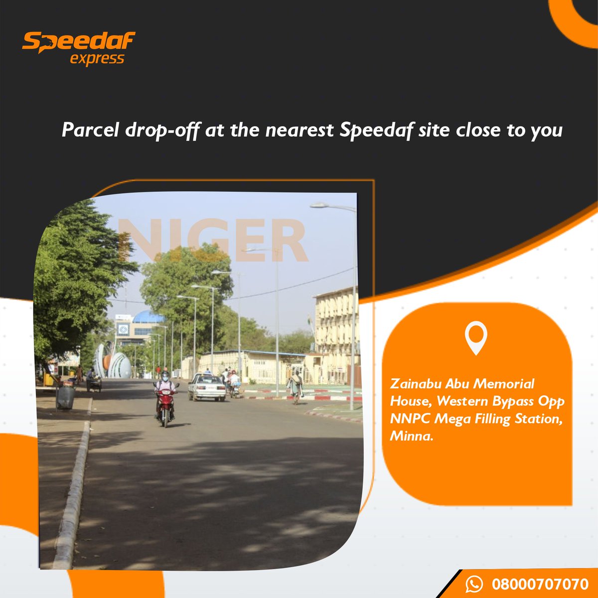 Officialspeedaf's tweet photo. More locations at your disposal for your logistics needs.
Visit our:
📌Niger
📌Kano
📌Kogi
📌Kaduna
📌Jos
📌Nasarawa office centers for self-pickup and drop-off.
#Northside
#NationwideDelivery
#SpeedafLogistics https://t.co/Si8QrZ9A0w