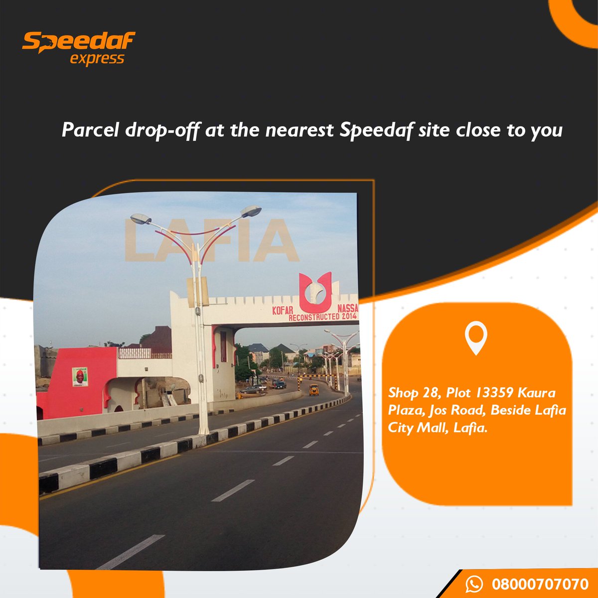 Officialspeedaf's tweet photo. More locations at your disposal for your logistics needs.
Visit our:
📌Niger
📌Kano
📌Kogi
📌Kaduna
📌Jos
📌Nasarawa office centers for self-pickup and drop-off.
#Northside
#NationwideDelivery
#SpeedafLogistics https://t.co/Si8QrZ9A0w