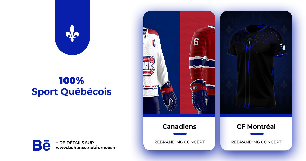 ⚜️ Retour sur mes 2 concepts de #rebranding du @clubdefootmtl  &amp; des <a href="/CanadiensMTL/">Canadiens Montréal</a> de Montréal 
🧐Plus de détails sur ces 2 créations :
👉behance.net/romoosh

#rugby #sportdesign #quebec #romoosh