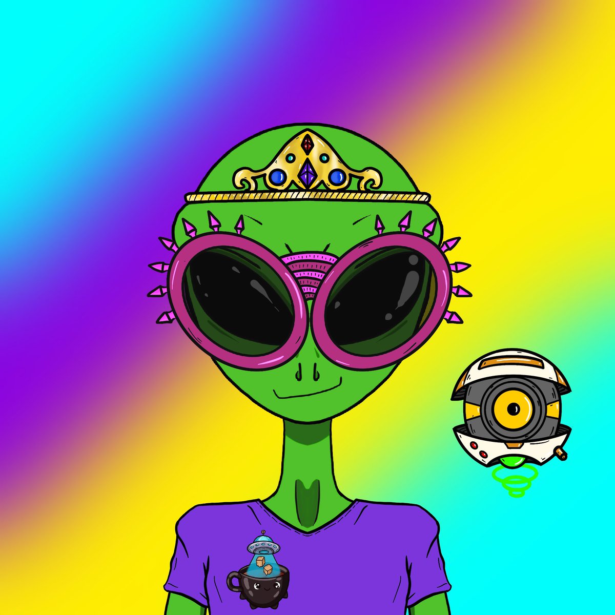 MartianM_NFT's tweet photo. @Loopy_Donuts family! We at Martian Madness LOVE YOUR CUPS!
This Martian Queen is sporting it on their shirt. And it looks like W0W bot likes it too 👽
Feel free to hang out with us in Discord at: https://t.co/u0Ur10btka
#nft #NFTs #NFTCommunity #loopycups https://t.co/gliVwW71RH