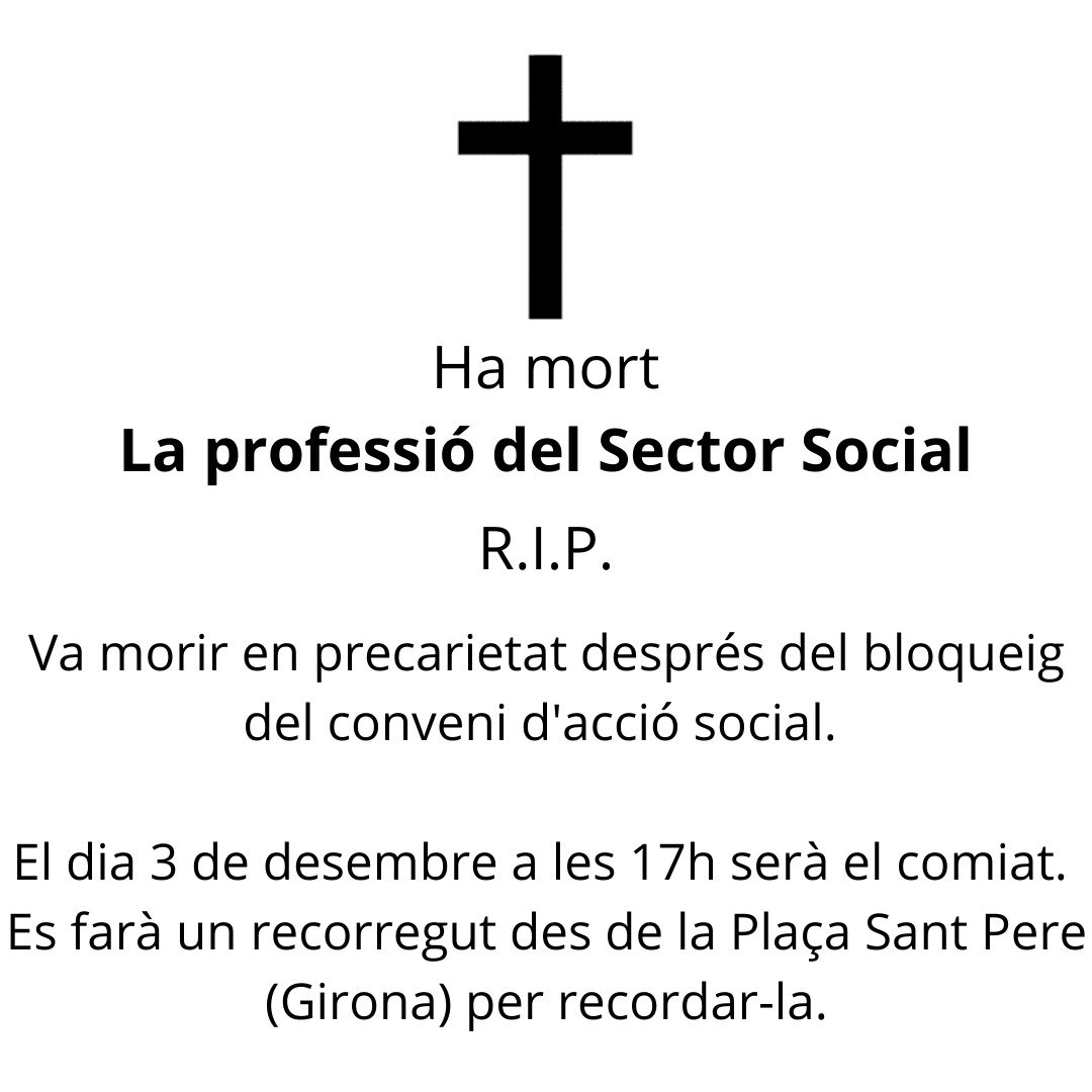 PLluita's tweet photo. Divendres acomiadem a la Professió del Sector Social.

El comiat es celebrarà a les 17h i s'iniciarà a la plaça Sant Pere.

💥 A les 18h, hi haurà acció sorpresa!

#tercersectorenlluita https://t.co/fqm4rZKYOU