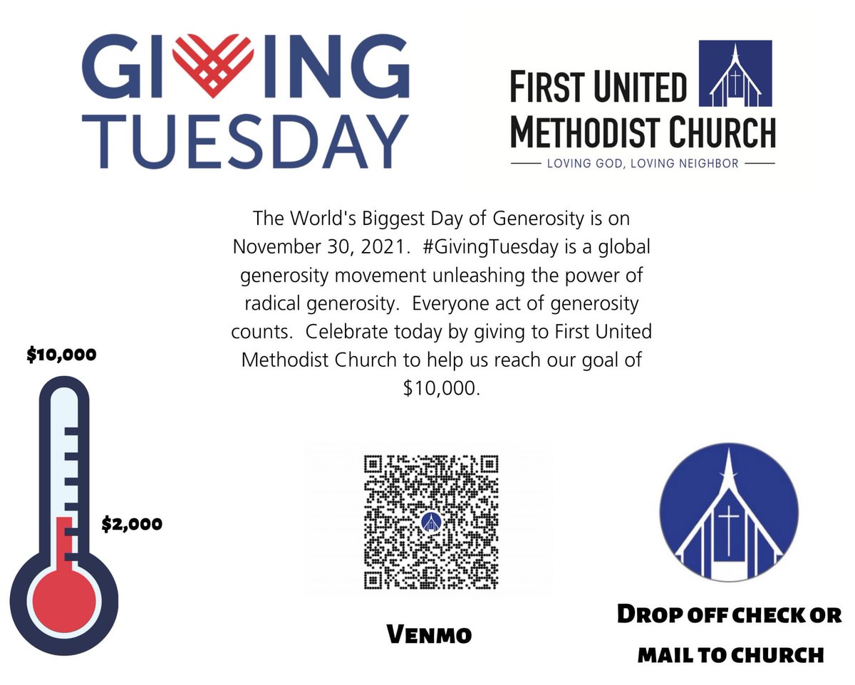 jbrimmage's tweet photo. Leslie &amp; I have made our #GivingTuesday2021 Donation to @FUMCLufkin   Join us to reach our goal. https://t.co/UCKnqGzWn9