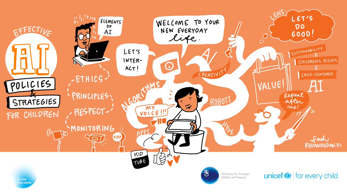 Suomen UNICEF – UNICEF Finland (@unicef_finland) on Twitter photo Lessons learned:
🔹 Children don’t have to be coders to understand AI.
🔹 Children’s voices should be heard in AI policymaking.
🔹 Across sectors & regions, child rights must be considered in AI systems & policies.
<a href="/NiNanjira/">Nanjira</a> <a href="/TeemuRoos/">Teemu Roos</a> <a href="/armandoguio/">Armando Guío Español</a> <a href="/lindaleopold/">Linda Leopold</a>
#ai4children Lessons learned:
🔹 Children don’t have to be coders to understand AI.
🔹 Children’s voices should be heard in AI policymaking.
🔹 Across sectors & regions, child rights must be considered in AI systems & policies.
<a href="/NiNanjira/">Nanjira</a> <a href="/TeemuRoos/">Teemu Roos</a> <a href="/armandoguio/">Armando Guío Español</a> <a href="/lindaleopold/">Linda Leopold</a>
#ai4children