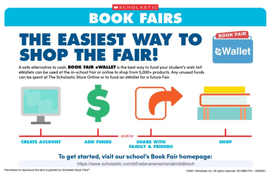 VMMS Book Fair starts Thursday…all students are scheduled to come with their Language Arts teacher!
