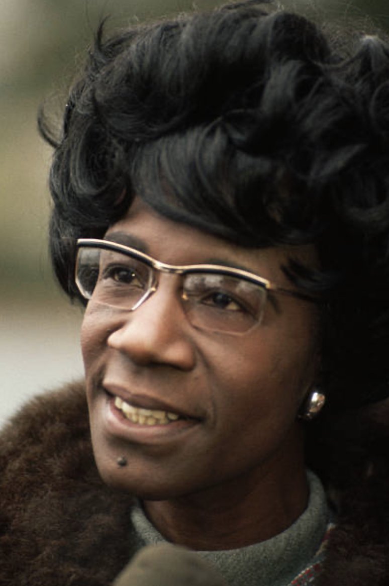 wcchen's tweet photo. If they don't give you a seat at the table, bring a folding chair. 

Shirley Chisholm (30 Nov 1924-1 Jan 2005) Pioneer, born 97 years ago today. Bajan mother &amp; Guyanese father. 1968 first Black woman elected to US Congress. 1972 first major-party Black candidate for US President. https://t.co/WmTZjMdPpc