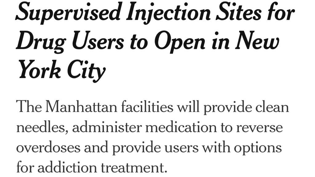 BREAKING: NYC to open first official overdose prevention center pilots in U.S.! 

This lifesaving win comes after years of hard-fought advocacy led by the Drug Policy Alliance and our allies. And the need is greater than ever: new data shows overdose deaths at a record high.