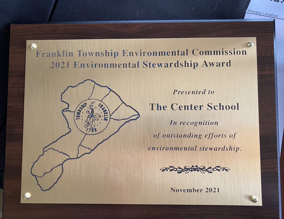 center_nj's tweet photo. Proud to announce The Center School received the Franklin Township Environmental Commission 2021 Environmental Stewardship Award. The honor was bestowed upon The Center School for its installation of solar panels and carport canopies in an effort to “going green”. Thank you. https://t.co/YRouqC4km6