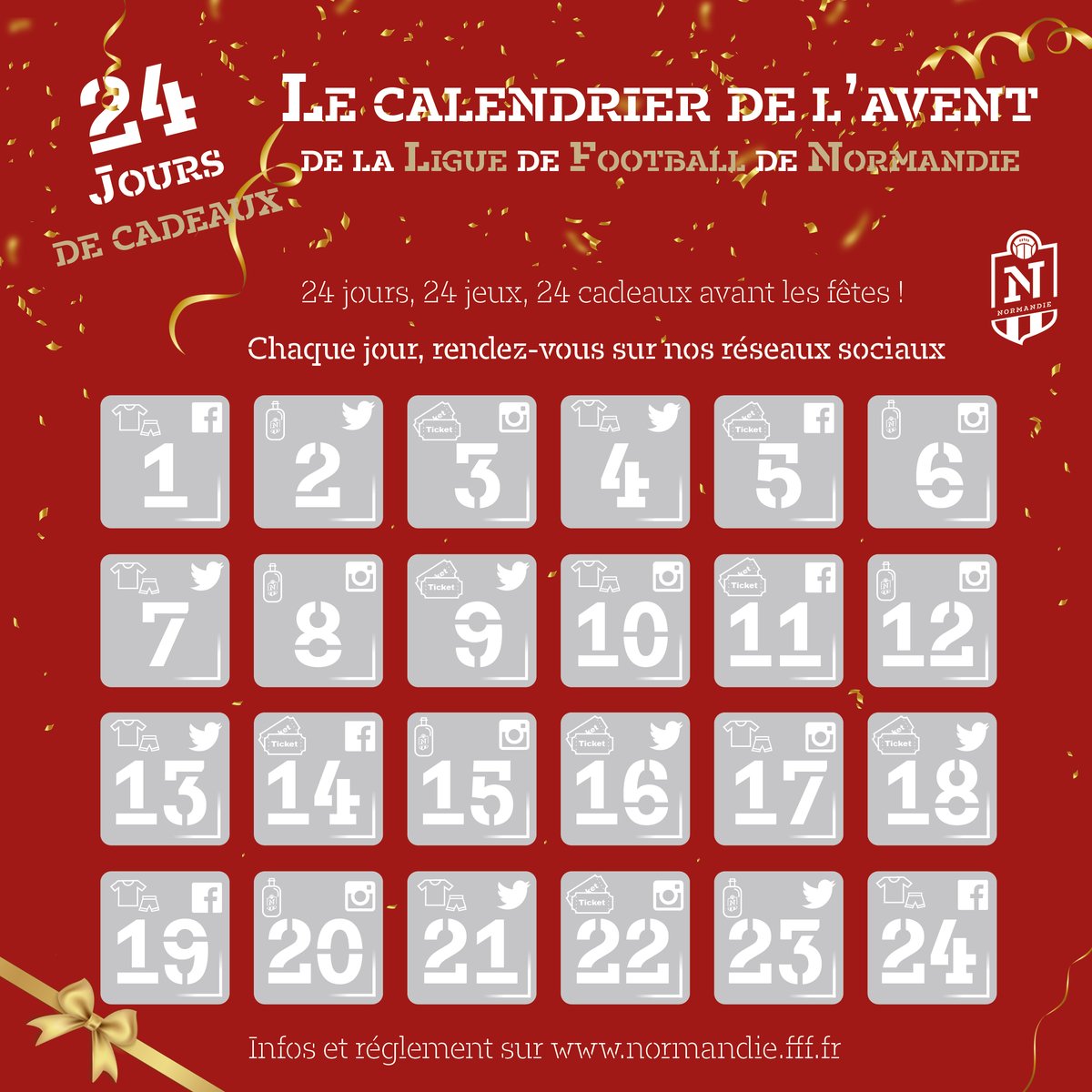 LFNofficiel's tweet photo. 𝑪𝒂𝒍𝒆𝒏𝒅𝒓𝒊𝒆𝒓 𝒅𝒆 𝒍'𝒂𝒗𝒆𝒏𝒕 𝑳𝑭𝑵 🎁🌲
Durant le mois de décembre, un calendrier de l'avent est mis en place avec des défis et jeux afin de gagner différents cadeaux 😃
Chaque jour rendez-vous à partir de 9h sur un de nos réseaux sociaux ⬇️
https://t.co/qdnzU9W02n https://t.co/bV0PKWHD14