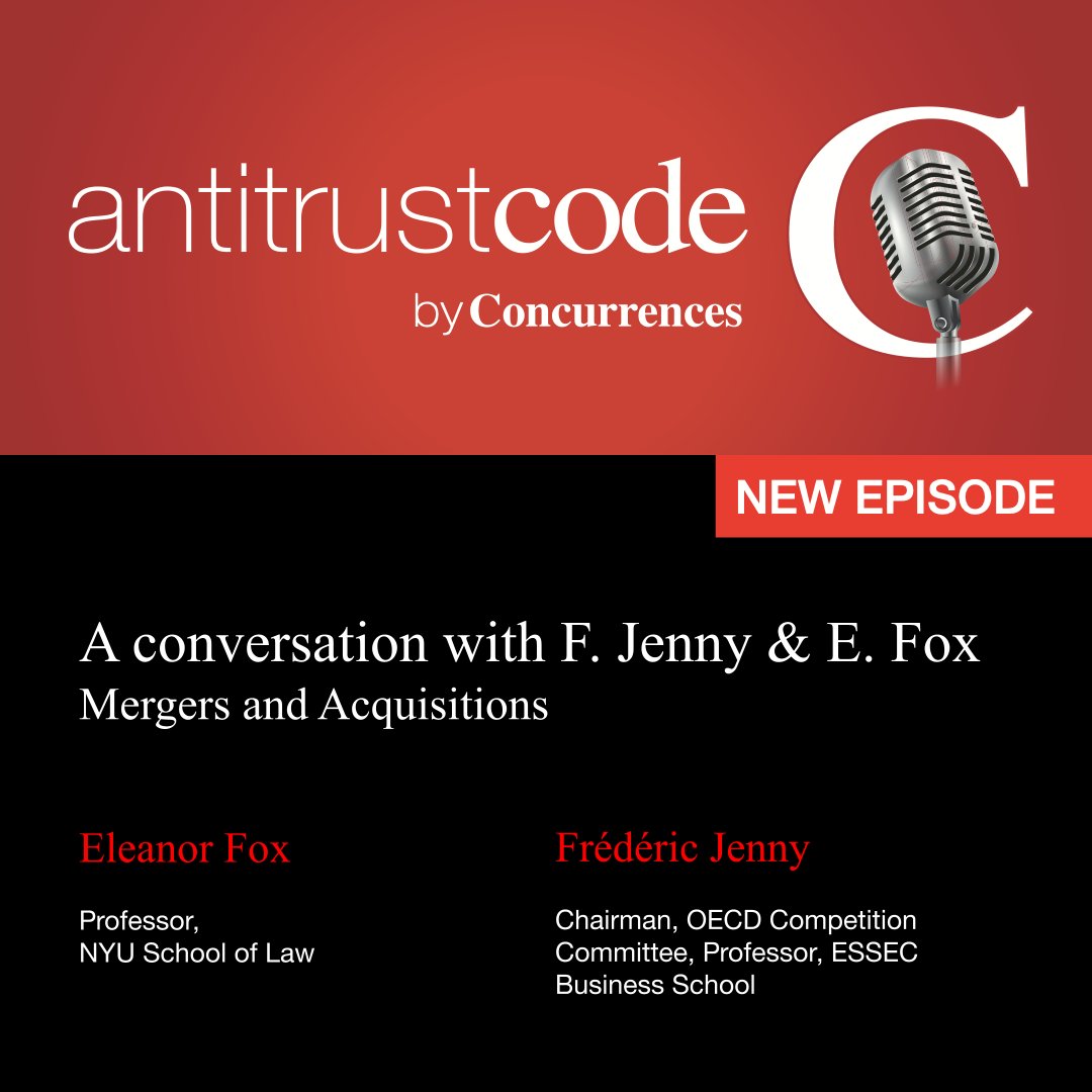 CompetitionLaws's tweet photo. [PODCAST] In this third episode, E. Fox &amp; F. Jenny discuss Mergers and Acquisitions.

To listen and subscribe to the podcast: https://t.co/UXWqQ4Jshs

#AntitrustCode #Antitrust #Podcast #MergersAcquisitions https://t.co/hIVxgDaYTl