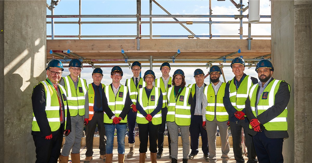 StaceLLP's tweet photo. Celebrating its milestone topping out ceremony on the redevelopment by @wfcouncil and colleagues @Hill_Group_UK. @StaceLLP has been delivering multidisciplinary services to Juniper House. #building #project #development #walthamforest. Find out more: https://t.co/SWcqewfuEV https://t.co/ofX8J2iebs