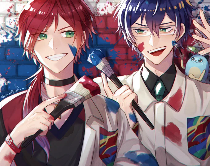 絵だけで言うとこの辺。殆どエデン組辺りでエリオスRのキース祝いの絵が一枚混ざってた。#今月描いた絵晒そう 