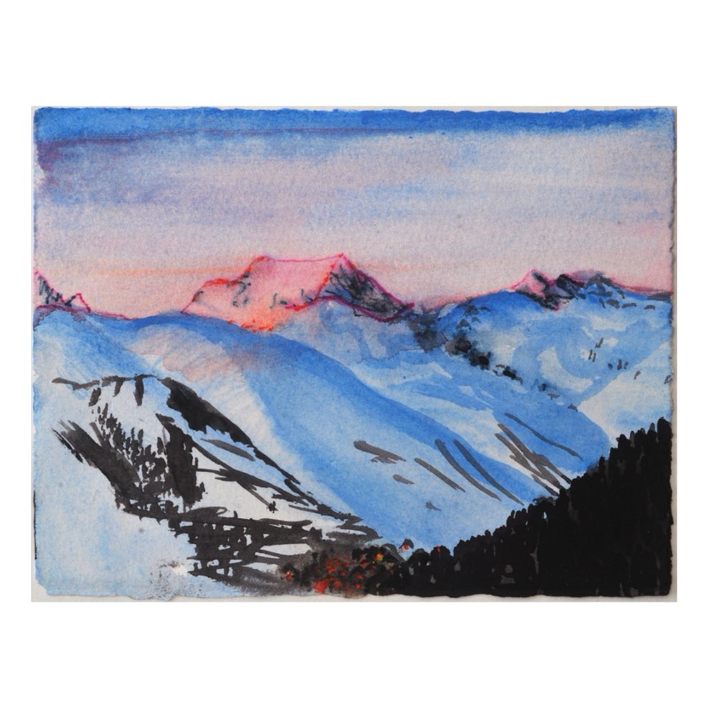 SOLO Exhibition “The Mountains are Calling” until 18 December @RableyGallery Please contact the gallery for bookings and more details. Mt Blanc: Nightfall, 14.5 x 19cm painting on paper