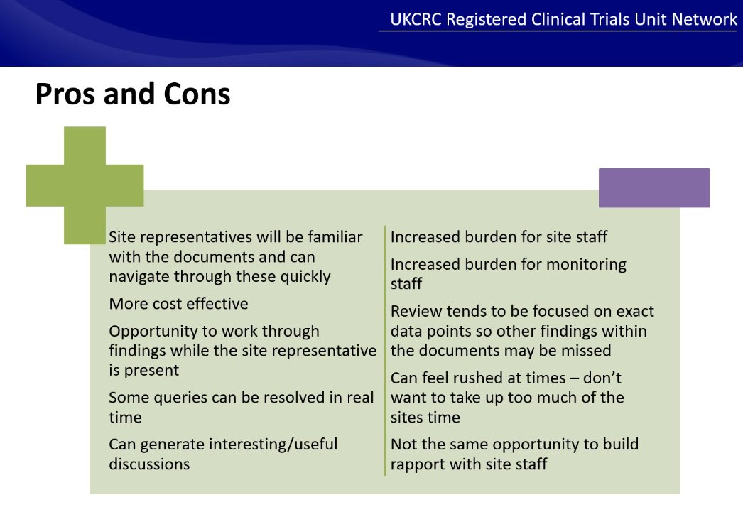UKCTUNetwork's tweet photo. If source documents are shared with the monitor via video conference rather than direct access being granted the pros and cons will differ.
#IntroToMonitoring #UKCTUNetwork https://t.co/7srtRKaDqz