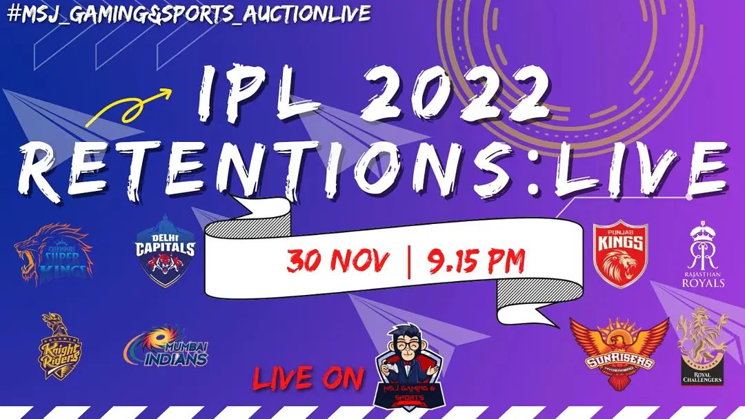 MsjZone's tweet photo. Verified

🚨 It's #Retention time ! 🚨

And there's only one place you need to head to, to find out who's retained and who's finding new colours to don! 😄

Catch all the news as it breaks with #VIVOIPLRetentionLIVE :

Nov 30, 9:15 PM onwards |Only on https://t.co/ZzZNlJAEGs https://t.co/rTl3DlFWKN