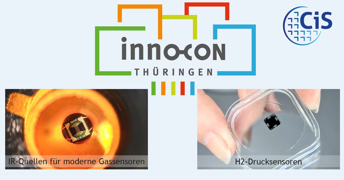 Mit der #InnoCON startet die Leitveranstaltung der Thüringer Innovationsstrategie. Wir zeigen mit der CMOS IR GmbH das gemeinsame Projekte „#IR-Quellen für moderne #Gassensoren“ sowie die im Konsortiums #HYPOS entwickelten „H2-Drucksensoren“. Infos: cismst.de/news-2021-11-3…