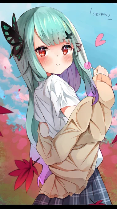 #今月描いた絵を晒そう 
新衣装!!!🦋𓈒𓂂𓏸 