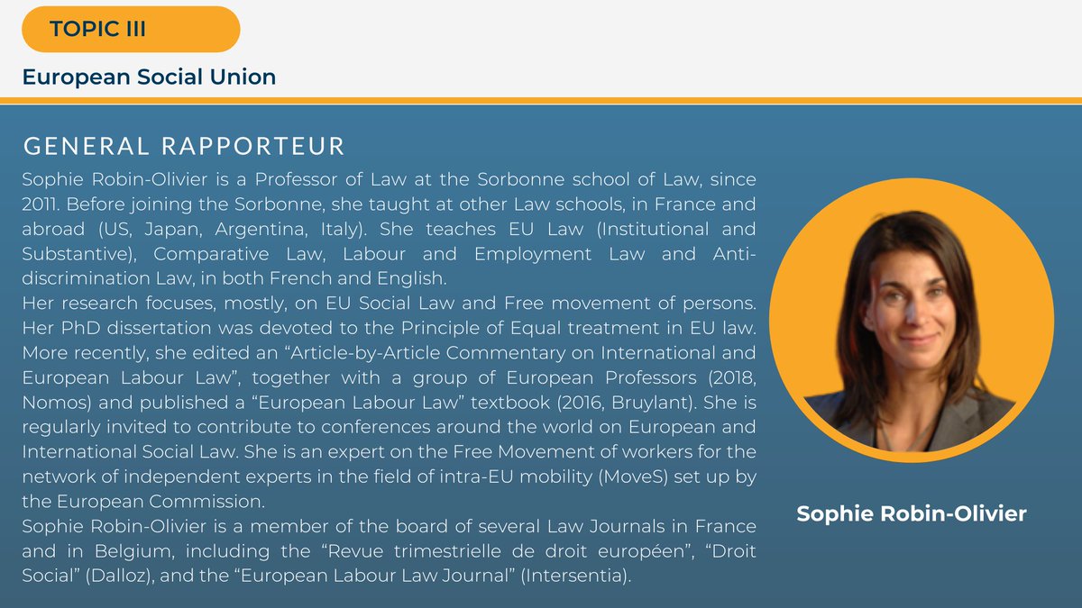 If you don't already know our General rapporteur for Topic III, we would like to present to you Sophie Robin-Olivier #FIDE2023 <a href="/FIDE2021/">FIDE 2021 The Hague</a> #law #EUlaw #Sofia #Bulgaria