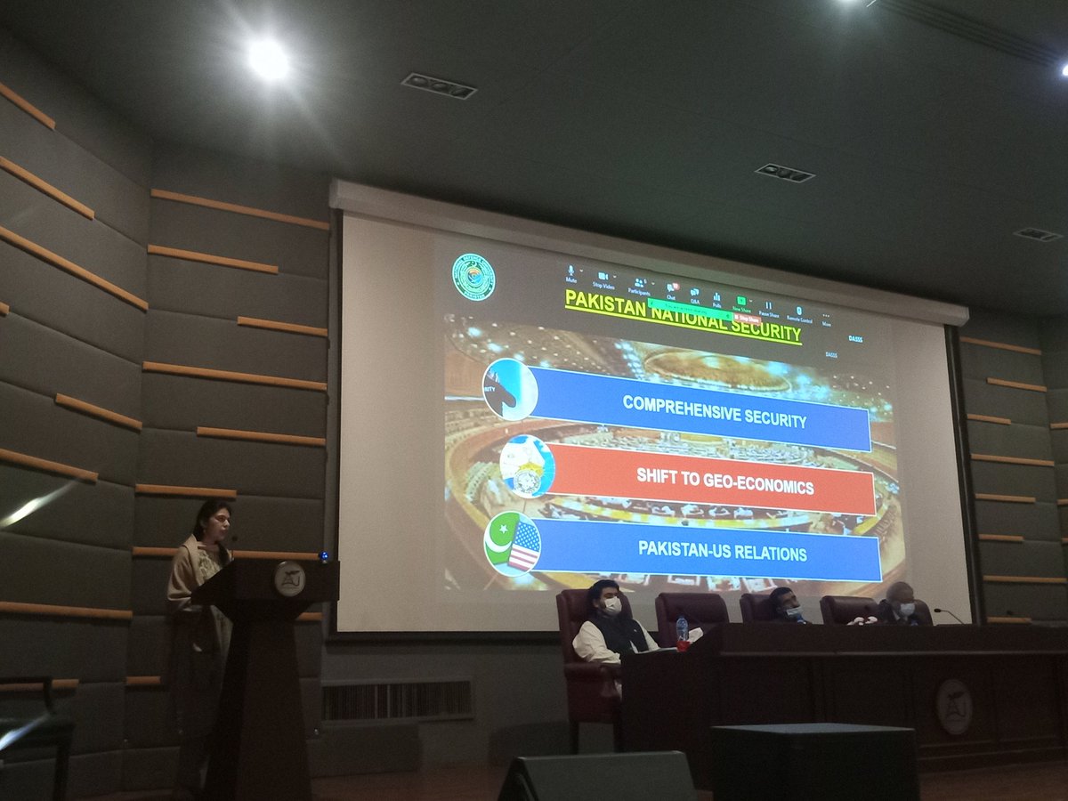 Rabz_729's tweet photo. 📢Panel: 4
🎙Ms. Tahama Asad, says, Pakistan national security revolves around peace and security:
📍Kashmir Issue
📍 Territorial Integrity
📍Non- Traditional Threats 
📍 Disruptive Technology
📍Maintain Defense Nuclear Capability
@tahama_asad 
#IntlConference21 https://t.co/yhj3ZNSIOh