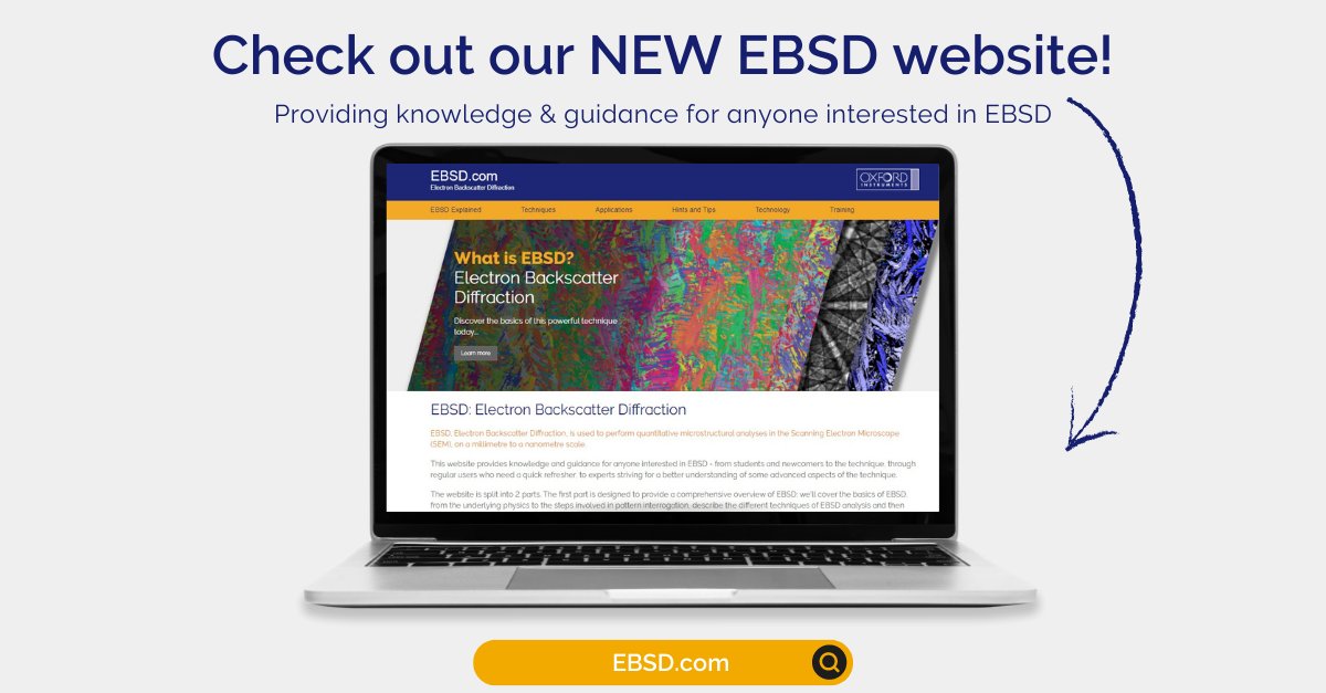 OxInst's tweet photo. Have you heard the news?🗞

We've launched a NEW #ElectronBackscatterDiffraction (EBSD) website, providing knowledge and guidance for anyone interested in #EBSD.

Whether you’re a new or a regular EBSD user, our new site is tailored to suit all!

👉https://t.co/pAMNpoTf98 https://t.co/BzDMmmbLjl