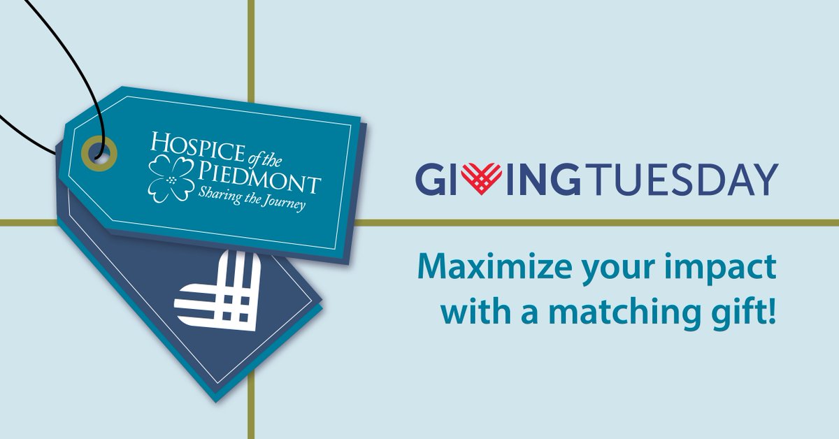 IT’S A MATCH! #GivingTuesday is TODAY and we’re proud to announce that your gift will be MATCHED Dollar-for-Dollar up to $10,000 by a very generous donor in memory of Lawrence and Margie Perry. Make a difference and donate TODAY at givingtuesday.mightycause.com/donate/Hospice….