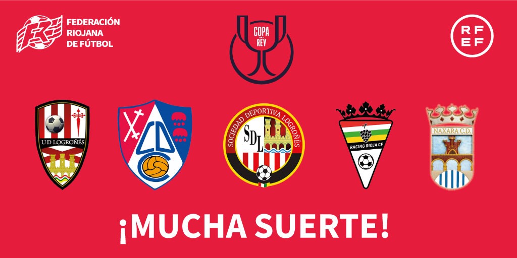 fedriojafutbol's tweet photo. Hoy, comienza la semana de la 🏆 #CopaDelRey para los equipos riojanos con las eliminatorias de @Naxaracd y @RiojaRacing. Mañana, turno para @cdcalahorra y @SDLogrones; y el jueves, para @UDLogrones. SUERTE Y A POR OTRA RONDA‼️
Toda la info ℹ️ en https://t.co/2xytAkBsQf https://t.co/oLfwN6U0bJ