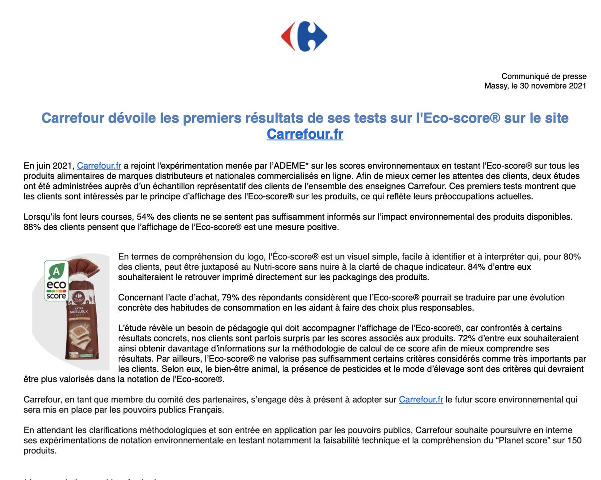 Dauvers70's tweet image. #LEFILCONSO @CarrefourFrance dévoile les résultats de son expérimentation #ÉcoScore. Ici en libre-téléchargement &amp;gt;&amp;gt; a-p-c-t.fr/dauvers/fichie…