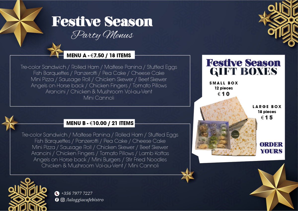 27Giljan's tweet photo. #laloggia #FestiveSeason #setmenus #letscelebrate #openbar https://t.co/ZgrxibHeJn