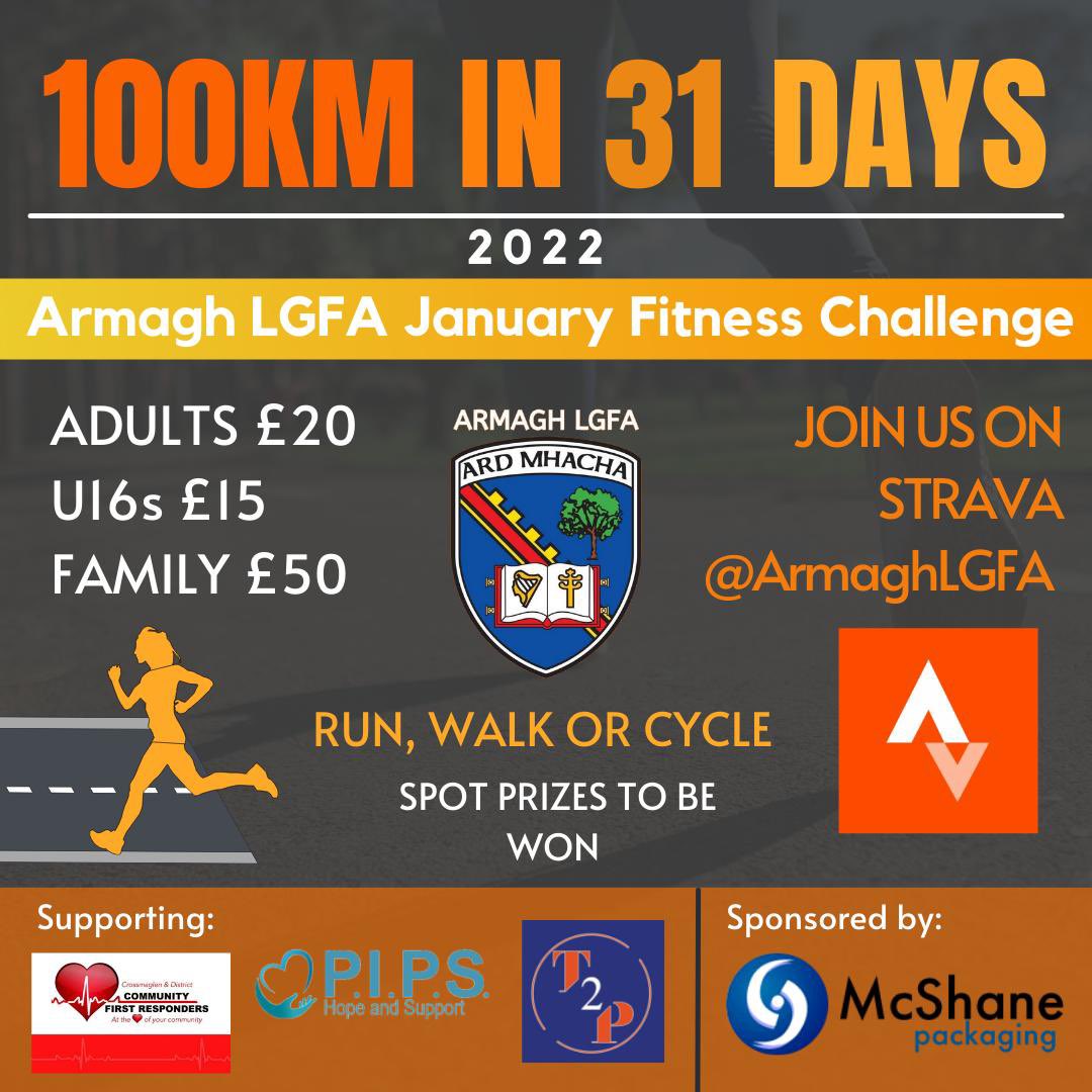 ArmaghLGFA's tweet photo. 💥💥 ARE YOU UP FOR THE CHALLENGE 💥💥

Once again we are asking you all to join us in our virtual fitness fundraising challenge for 2022 ⬇⬇  Get your family and friends involved, get out and active whilst raising funds for Armagh and three wonderful charities ⬇️❤️❤️ https://t.co/ZuOA8NHywy