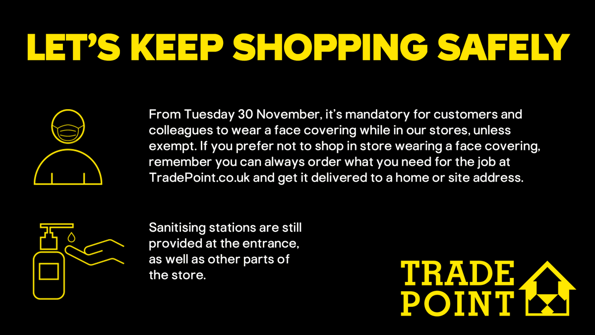 We want to reassure you that customer and colleague safety remains our priority. In line with government guidelines, from Tuesday 30 November, we’re asking both customers and colleagues to wear a face covering while in our stores unless you're exempt. Thank you.