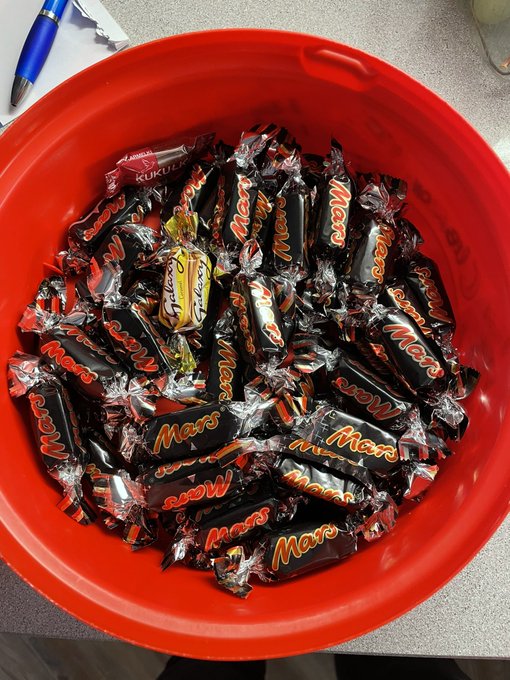 Kids always leave the Mars in the celebration tub at our house. Do they know something we don&rsquo;t?&hellip; 🤔 https://t